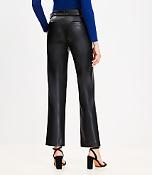 Belted Riviera Slim Pants in Faux Leather carousel Product Image 2