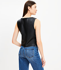 Faux Leather Pocket Vest carousel Product Image 2