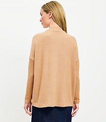 Heathered Ribtrim Jersey Mock Neck Top carousel Product Image 2
