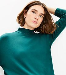 Ribtrim Jersey Mock Neck Top carousel Product Image 2