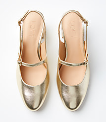 Metallic Mary Jane Slingback Block Heels carousel Product Image 2