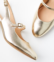 Metallic Mary Jane Slingback Block Heels carousel Product Image 3