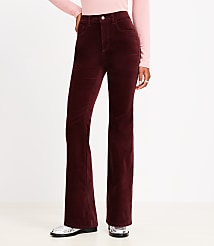Five Pocket Slim Flare Pants in Velvet carousel Product Image 2