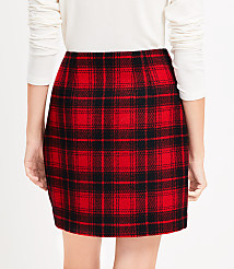 Plaid Fringe Mini Wrap Skirt carousel Product Image 3