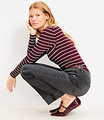 Striped Long Sleeve Crew Neck Tee carousel Product Image 1