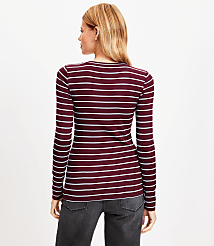 Striped Long Sleeve Crew Neck Tee carousel Product Image 3