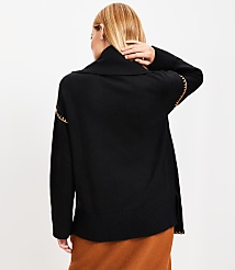 Stitched Trim Removable Scarf Sweater carousel Product Image 3