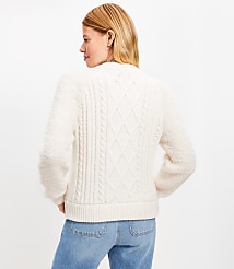 Cable Bomber Sweater Jacket carousel Product Image 3