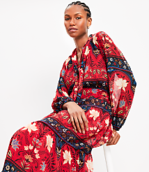 Floral Bow Tiered Midi Dress carousel Product Image 2