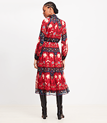 Floral Bow Tiered Midi Dress carousel Product Image 3