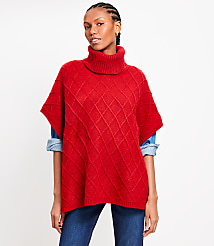 Cable Turtleneck Poncho carousel Product Image 1