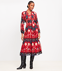 Floral Bow Tiered Midi Dress carousel Product Image 4