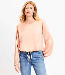 Satin Drawstring Blouse carousel Product Image 1