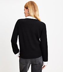 Sparkle Pin Mixed Media Sweater carousel Product Image 2