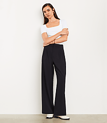 Tall LOFT Versa Seasonless Stretch Double Pleat Wide Leg Pant carousel Product Image 1