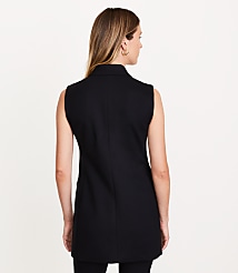 Petite LOFT Versa Ponte Deluxe Long Vest carousel Product Image 2
