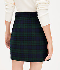 Petite Plaid Belted Skirt carousel Product Image 3