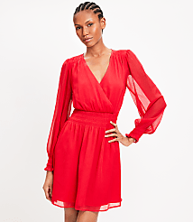 Smocked Crossover Flare Dress carousel Product Image 2