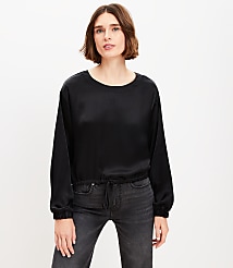 Satin Drawstring Blouse carousel Product Image 1