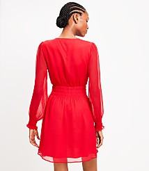 Smocked Crossover Flare Dress carousel Product Image 3