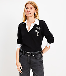 Sparkle Pin Mixed Media Sweater carousel Product Image 1