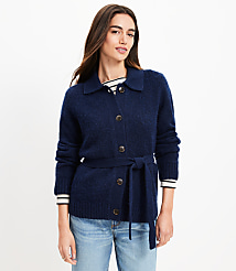 Collared Belted Cardigan carousel Product Image 1