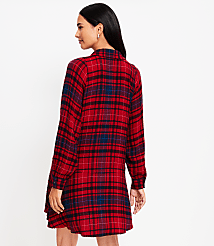 Petite Plaid Flounce Mini Shirtdress carousel Product Image 3