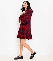 Petite Plaid Flounce Mini Shirtdress carousel Product Image 2