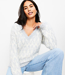 Geo Sparkle V-Neck Sweater carousel Product Image 1