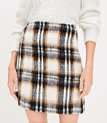 Petite Brushed Plaid Mini Skirt carousel Product Image 2