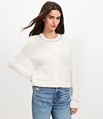 Sparkle Trim Sweater Jacket carousel Product Image 1