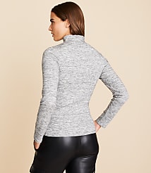 Lou & Grey Heathered Ribbed Turtleneck Top carousel Product Image 3