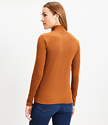 Ribbed Mock Neck Top carousel Product Image 2