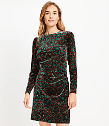 Ornamental Floral Shirred Velvet Mini Dress carousel Product Image 2