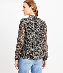 Floral Removable Scarf Neck Blouse carousel Product Image 3