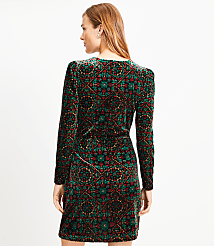 Ornamental Floral Shirred Velvet Mini Dress carousel Product Image 3