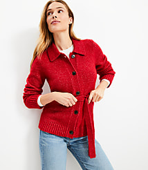 Collared Belted Cardigan carousel Product Image 3