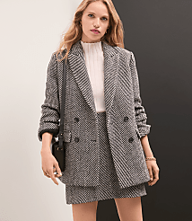Herringbone Oversized Double Breasted Blazer carousel Product Image 5