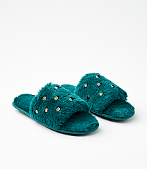 Sparkle Faux Fur Slide Slippers carousel Product Image 1