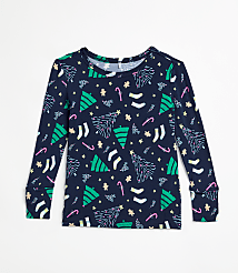 Posh Peanut Holiday Tree Long Sleeve Basic Pajama Set carousel Product Image 2