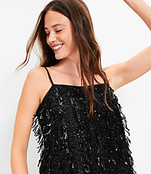 Sequin Fringe Square Neck Cami carousel Product Image 3