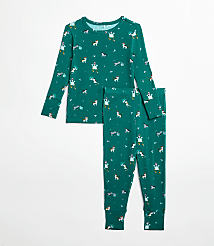 Posh Peanut Holiday Cat Long Sleeve Basic Pajama Set carousel Product Image 1