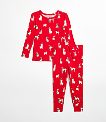 Posh Peanut Holiday Dog Long Sleeve Basic Pajama Set carousel Product Image 1