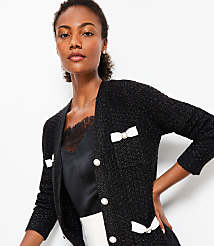 Pearlized Sparkle Bow Sweater Jacket carousel Product Image 2