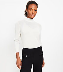Shimmer Sheer Mock Neck Sweater carousel Product Image 2