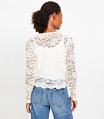 Pearlized Button Lace Jacket carousel Product Image 3