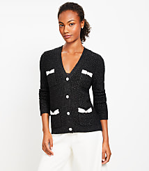 Pearlized Sparkle Bow Sweater Jacket carousel Product Image 1