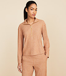 Lou & Grey Brushed Rib Half Zip Top carousel Product Image 1