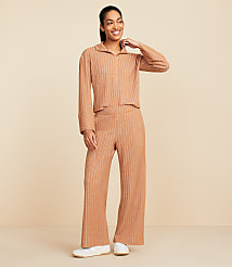 Lou & Grey Brushed Rib Wide Leg Pants carousel Product Image 1