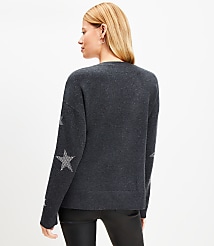 Shimmer Star Relaxed V-Neck Sweater carousel Product Image 3